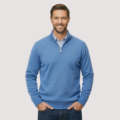 Classic Quarter Zip Knit Pullover Sweater