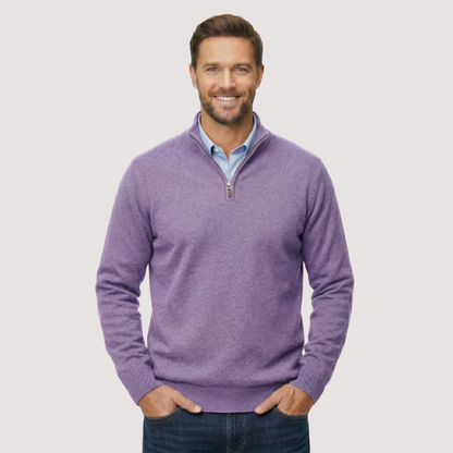 Classic Quarter Zip Knit Pullover Sweater