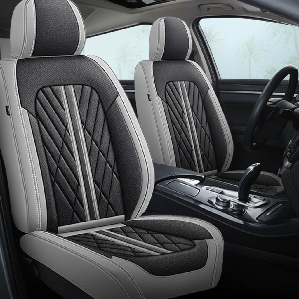 Ultra Car Seat Covers With Leather Design And Airbag Compatibility For Cars