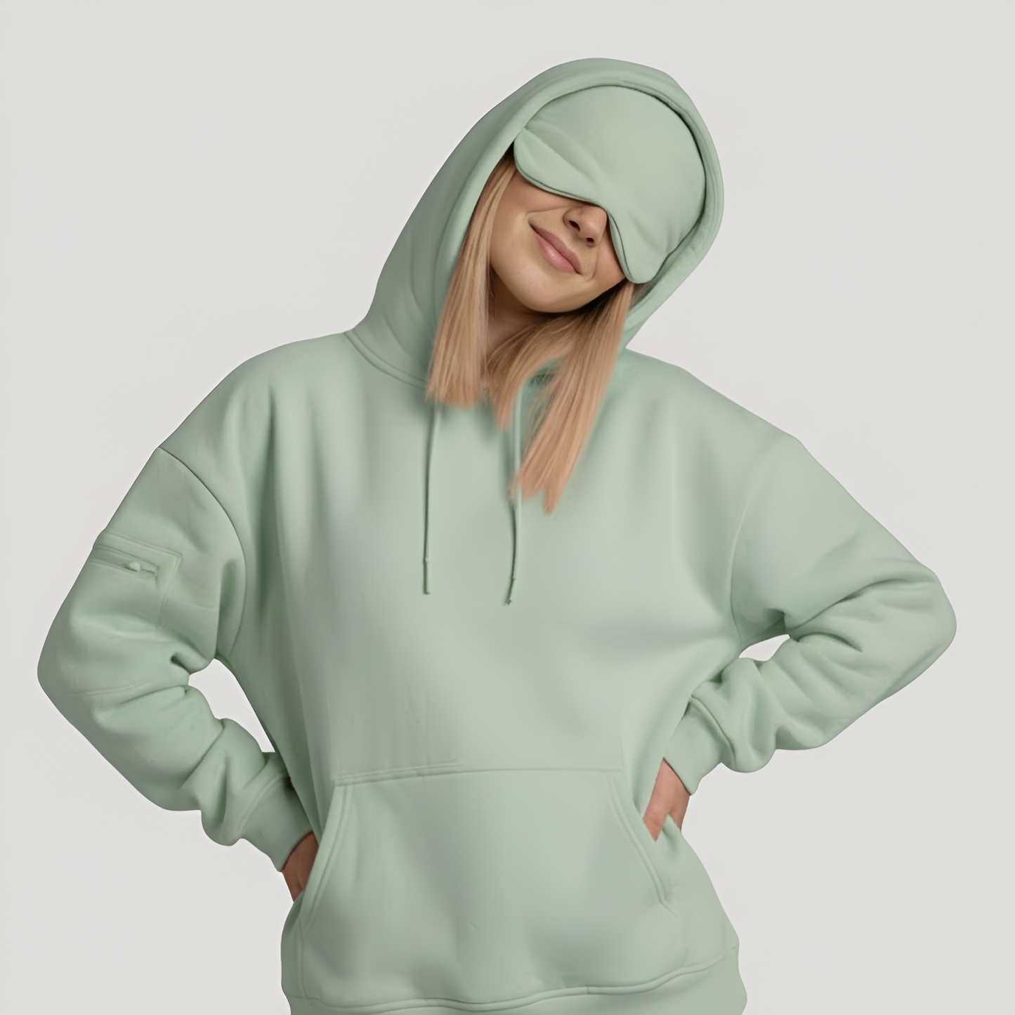 Travel Hoodie With Built In Sleeping Mask