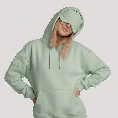 Travel Hoodie With Built In Sleeping Mask