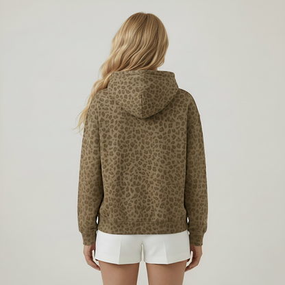 Leopard Printed Pullover Hoodie