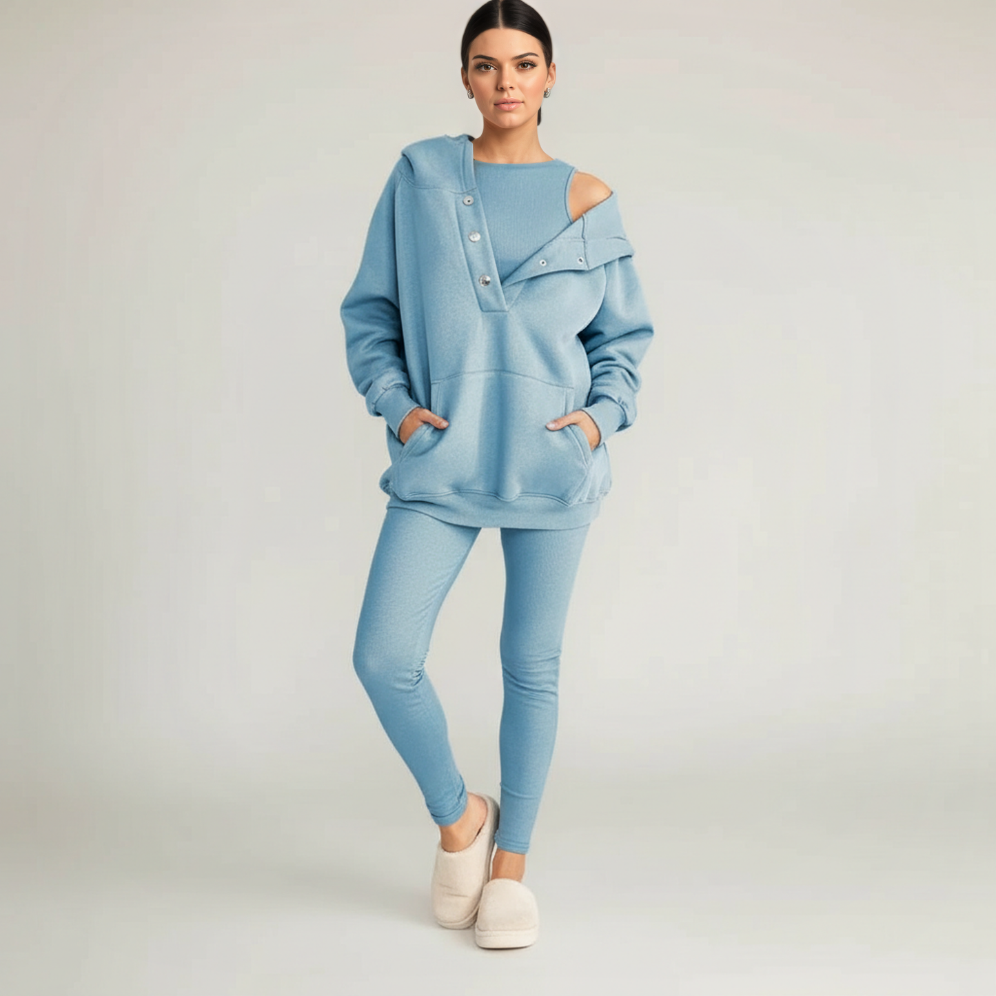 Modern Knit Hoodie And Legging Set