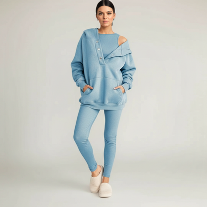 Modern Knit Hoodie And Legging Set