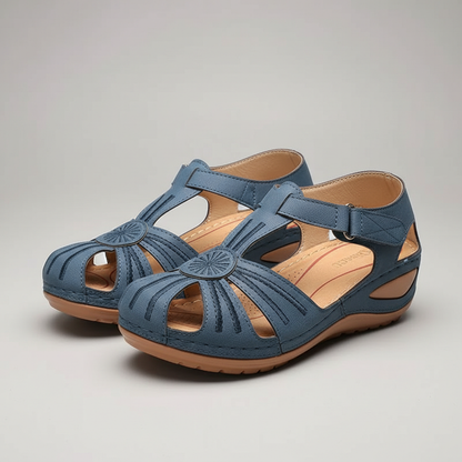 Everyday Adjustable Strap Low Wedge Sandals