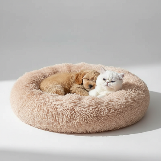 Donut Shaped Plush Pet Bed For Cats And Dogs