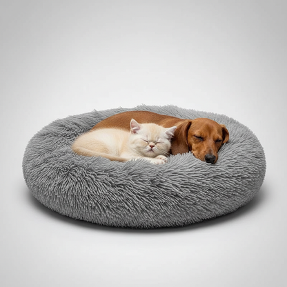 Donut Shaped Plush Pet Bed For Cats And Dogs