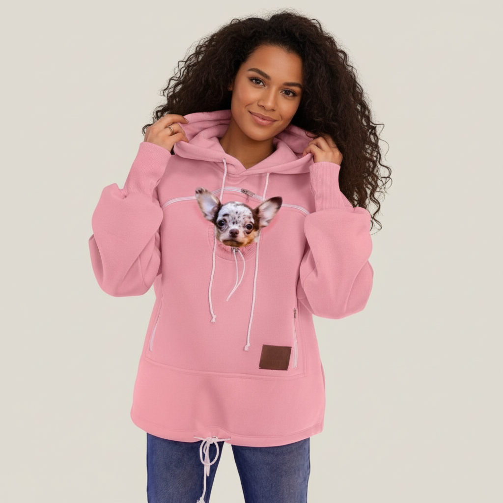 Kangaroo Style Pet Carrying Hoodie With Front Pocket