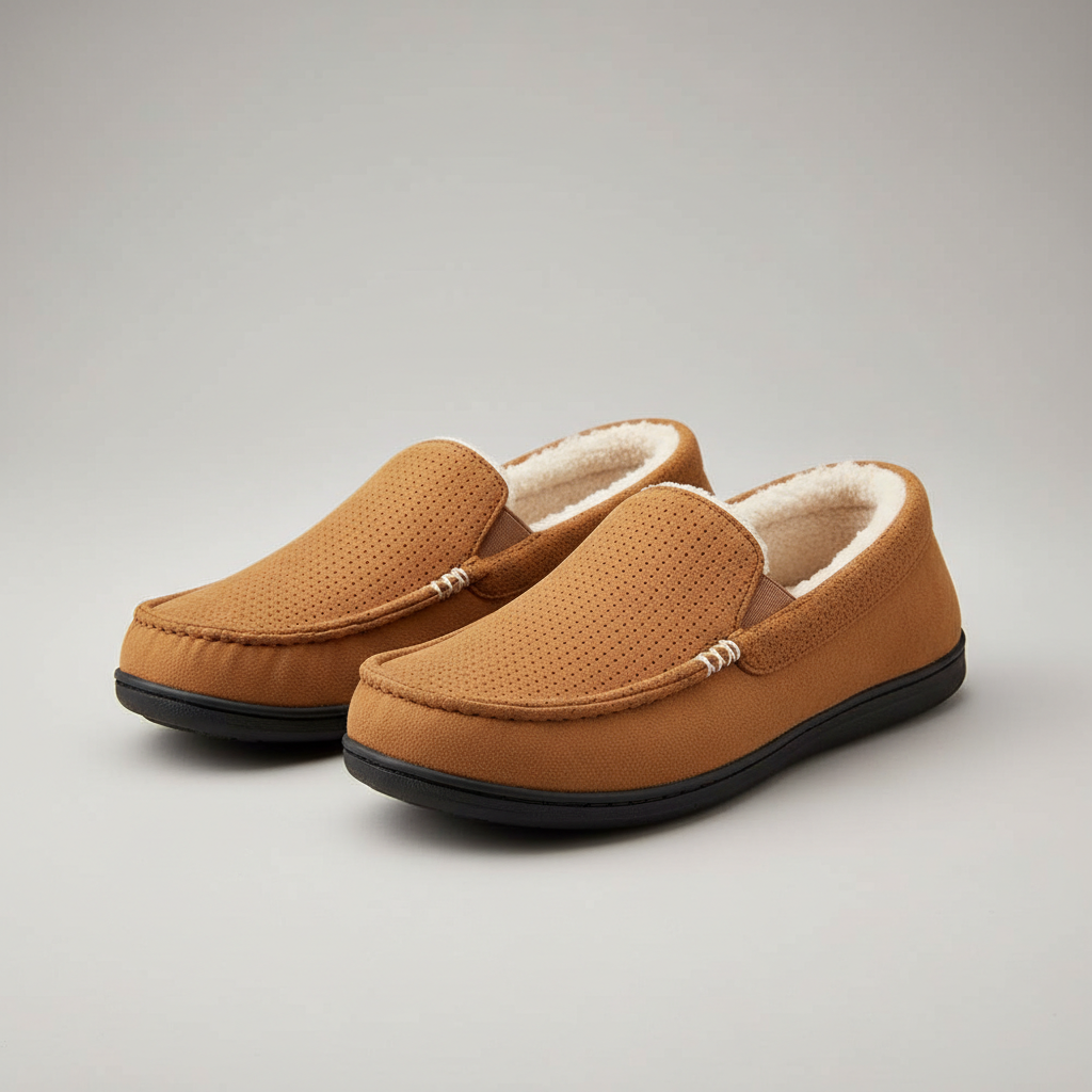 Suede Memory Foam Moccasin Slippers For Men