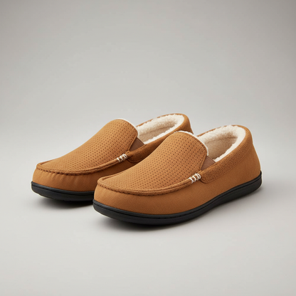 Suede Memory Foam Moccasin Slippers For Men