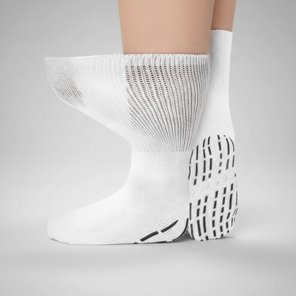 Extra Wide Stretch Non Slip Crew Socks