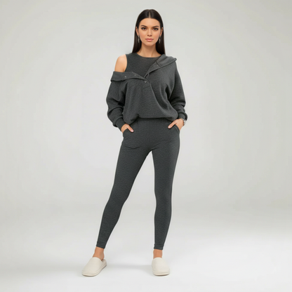 Modern Knit Hoodie And Legging Set