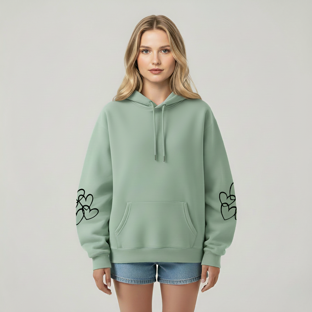 Oversized Highland Cow Printed Hoodie For Women