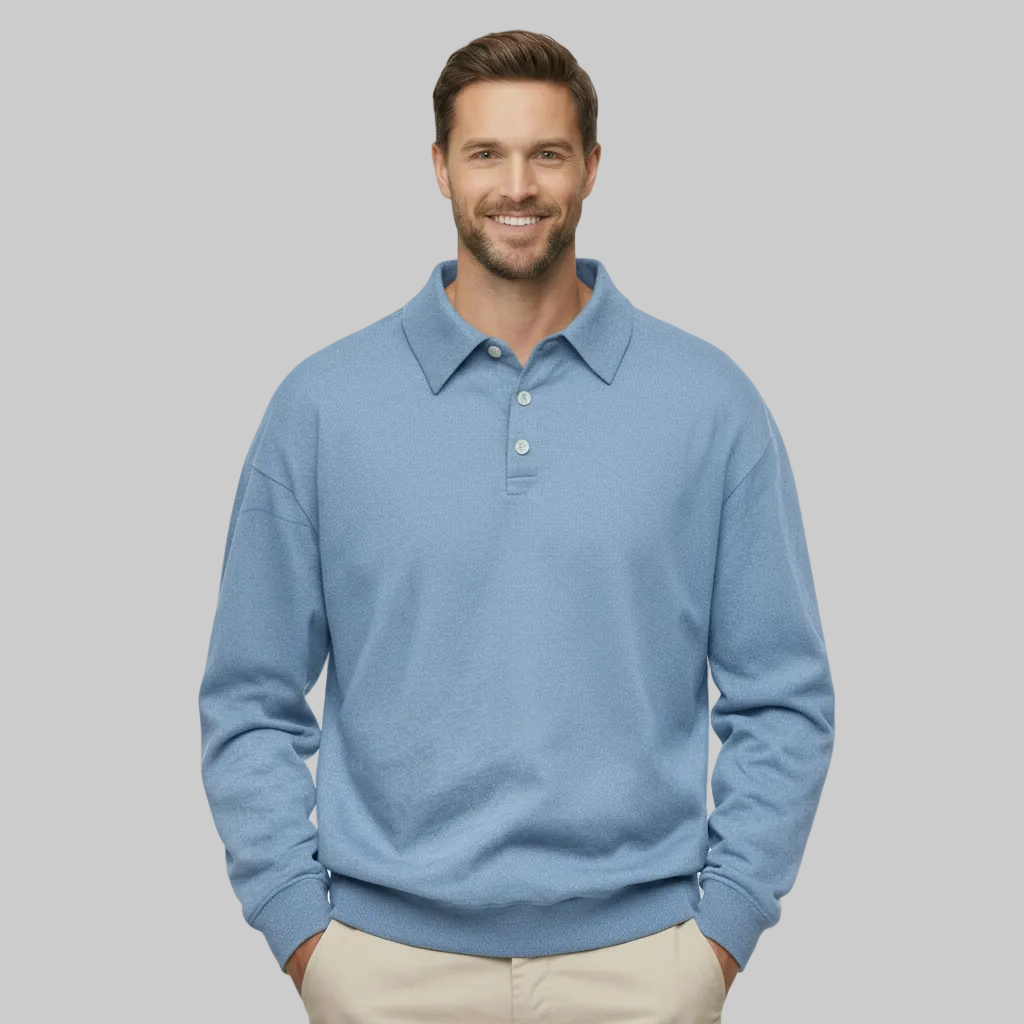 Classic Fit Cashmere Long Sleeve Polo T Shirt