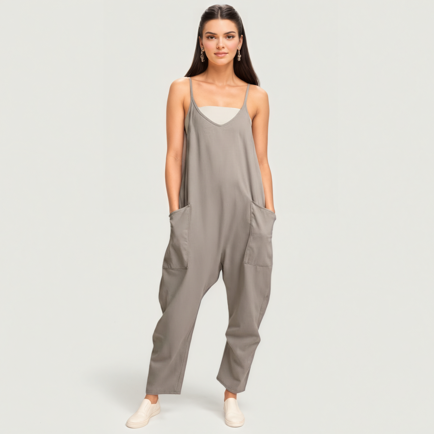 Casual Loose Fit Pocket Jumpsuit