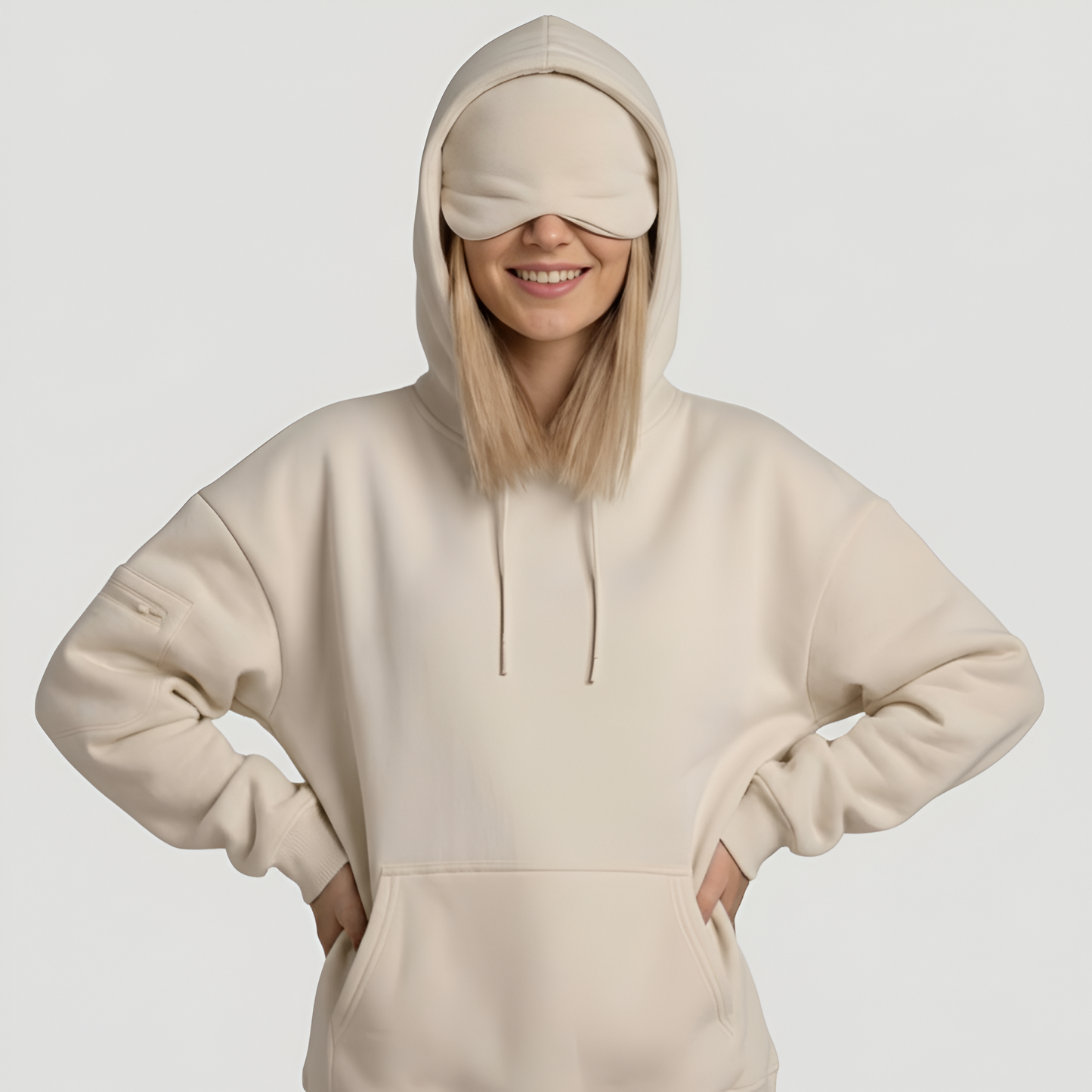 Travel Hoodie With Built In Sleeping Mask