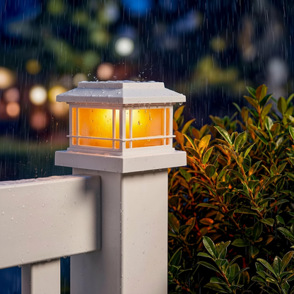 Solar Post Cap Lights Outdoor – Universal Fit for 4x4, 5x5, 6x6 Wood & Vinyl Posts – Waterproof LED Deck, Fence & Garden Lighting