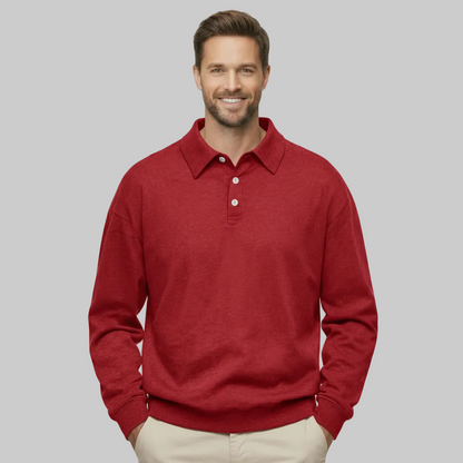 Classic Fit Cashmere Long Sleeve Polo T Shirt