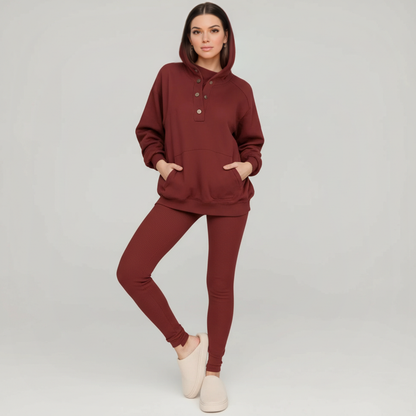 Modern Knit Hoodie And Legging Set