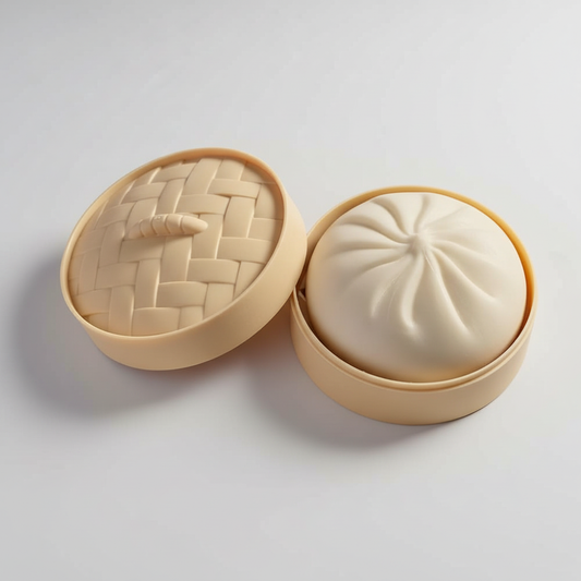 Jumbo Dumpling Squishy Fidget Toy With Steamer Box