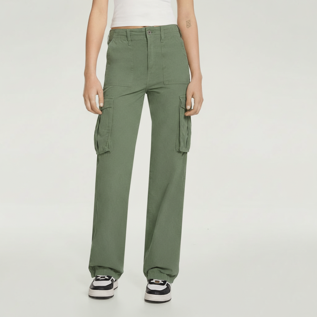 Adjustable Straight Fit Cargo Pants