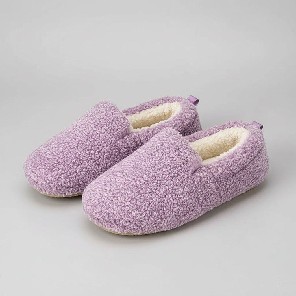 Cushioned Polar Fleece Indoor Loafer Slippers