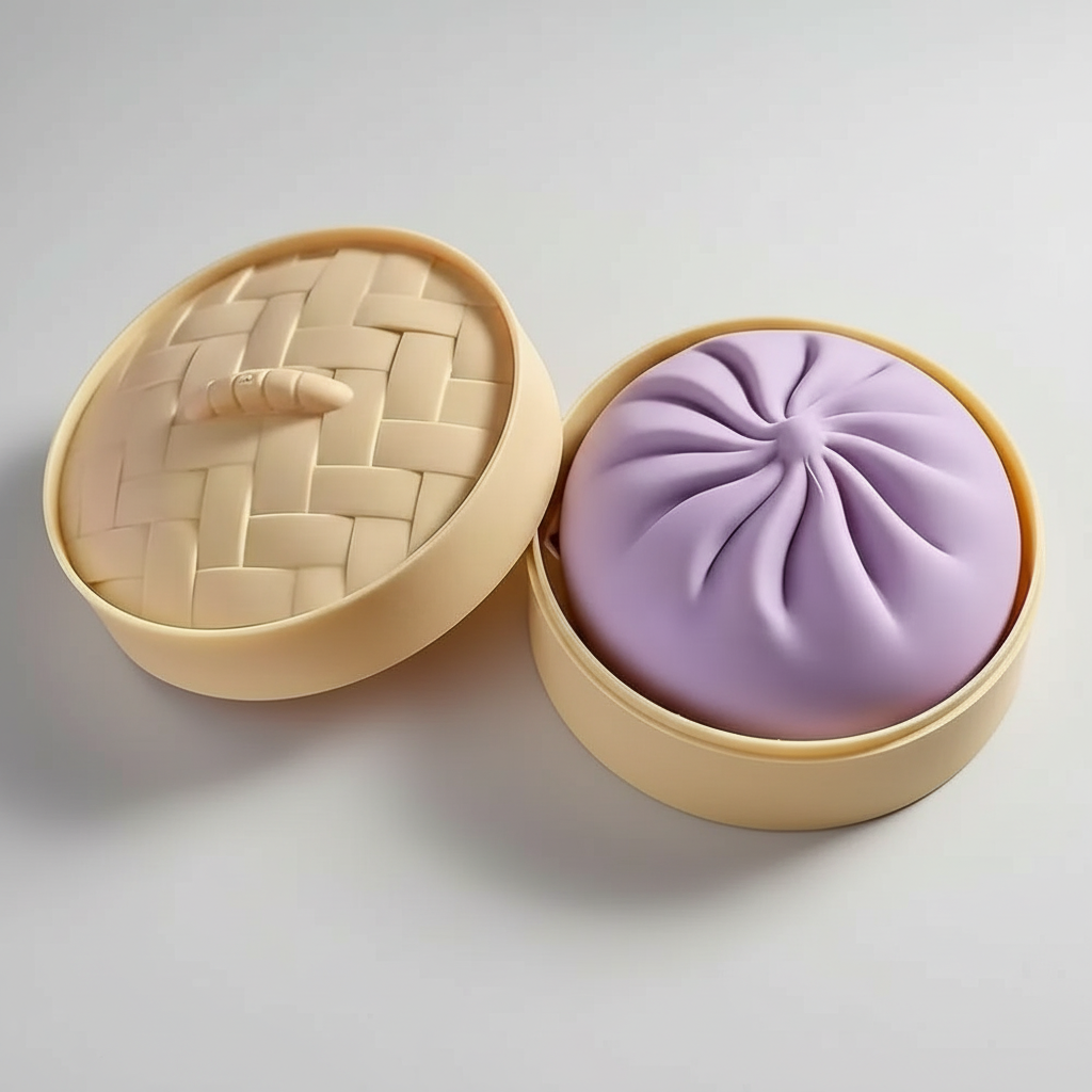 Jumbo Dumpling Squishy Fidget Toy With Steamer Box