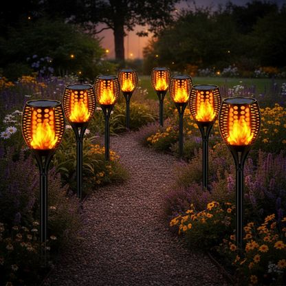 Solar Flame Torch Pathway Lights