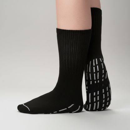 Extra Wide Stretch Non Slip Crew Socks
