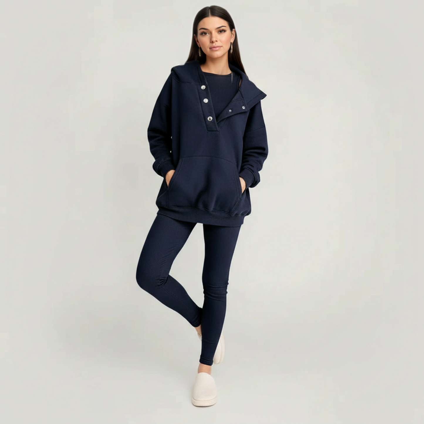 Modern Knit Hoodie And Legging Set