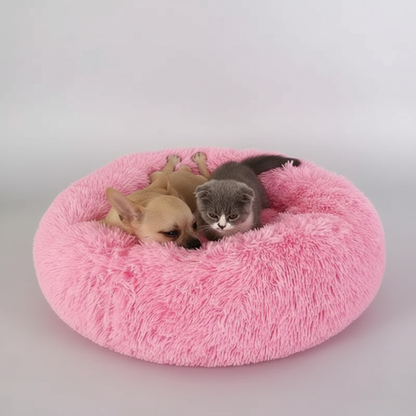 Donut Shaped Plush Pet Bed For Cats And Dogs