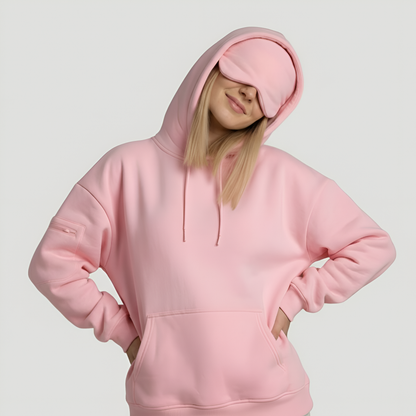Travel Hoodie With Built In Sleeping Mask