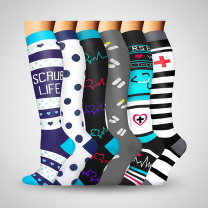 Pack Of 6 Compression Socks For Hiking