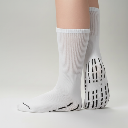 Extra Wide Stretch Non Slip Crew Socks