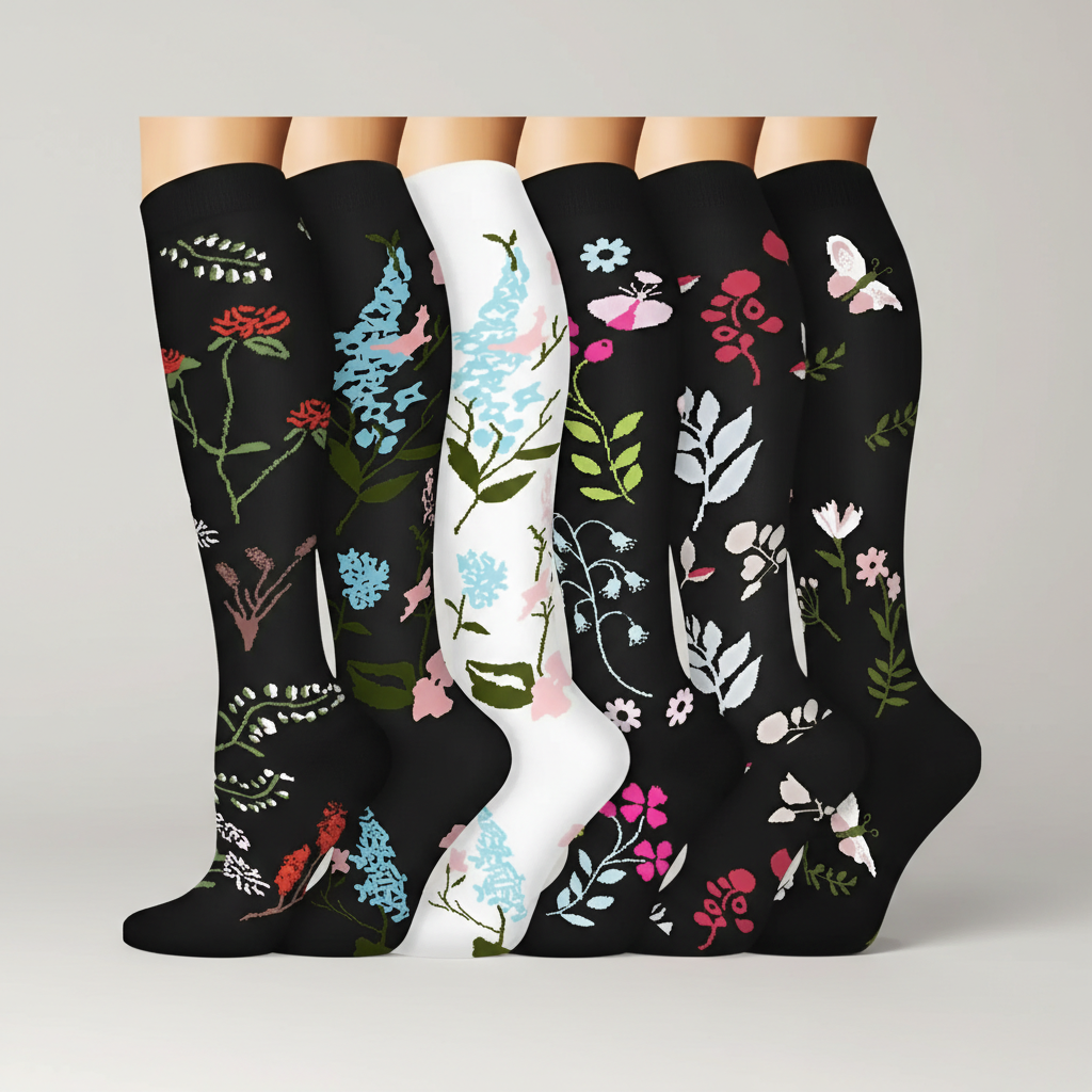 Pack Of 6 Compression Socks For Hiking