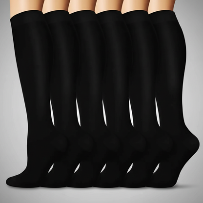 6 Pairs Of Christmas Themed Compression Circulation Socks