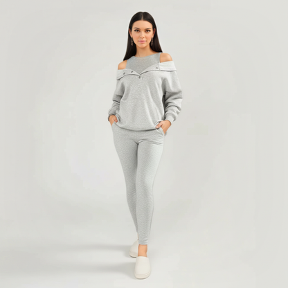Modern Knit Hoodie And Legging Set