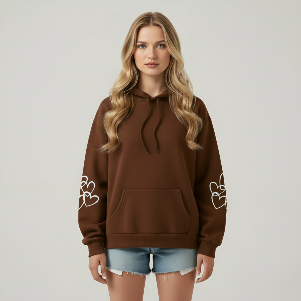 Oversized Highland Cow Printed Hoodie For Women