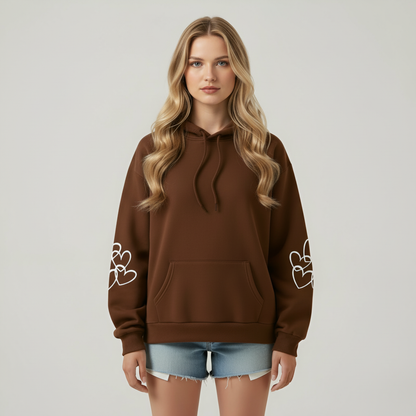 Oversized Highland Cow Printed Hoodie For Women