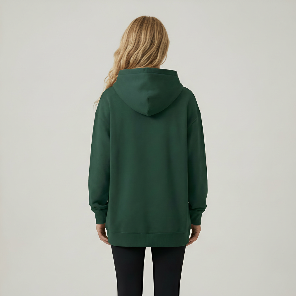 Casual Oversized Hoodie Dress With Kangaroo Pocket