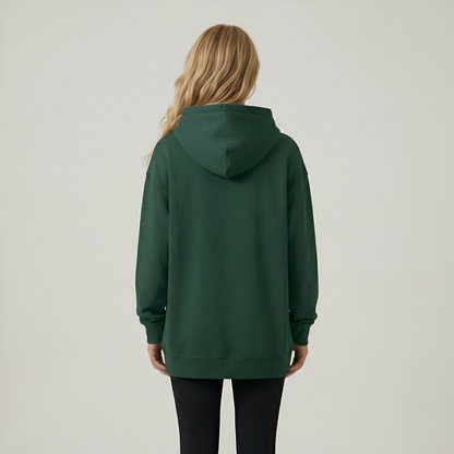 Casual Oversized Hoodie Dress With Kangaroo Pocket