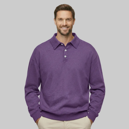 Classic Fit Cashmere Long Sleeve Polo T Shirt