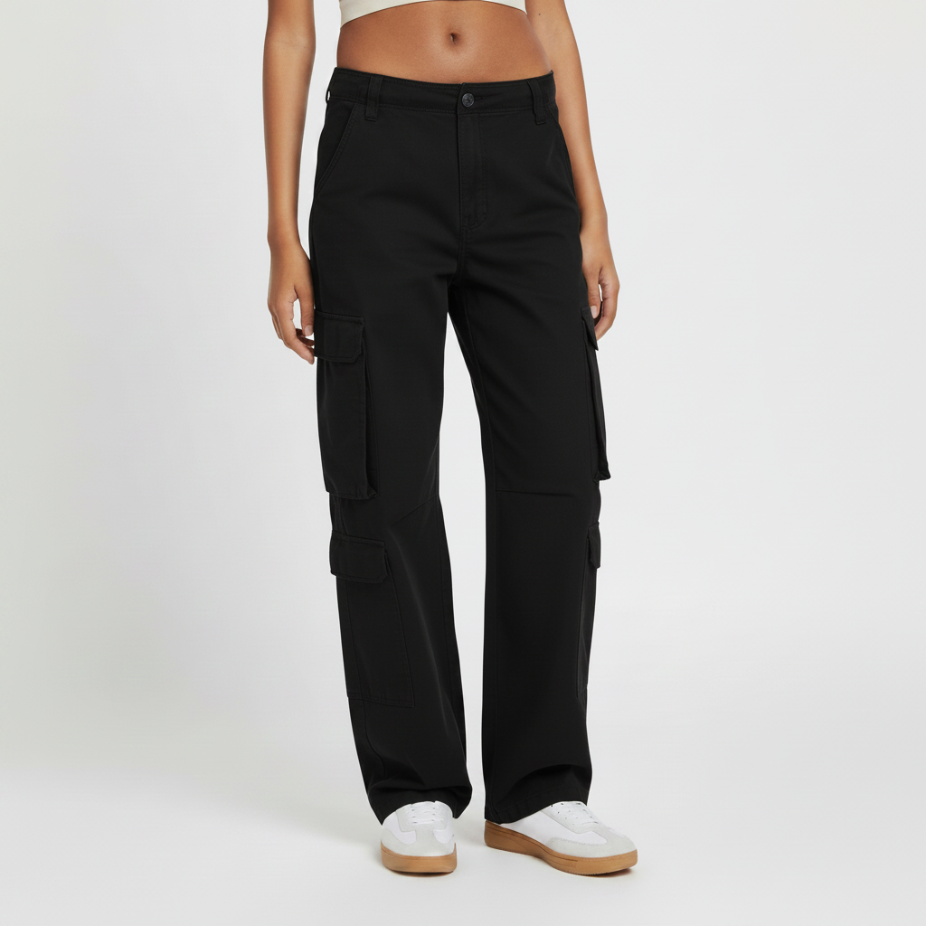 Adjustable Straight Fit Cargo Pants