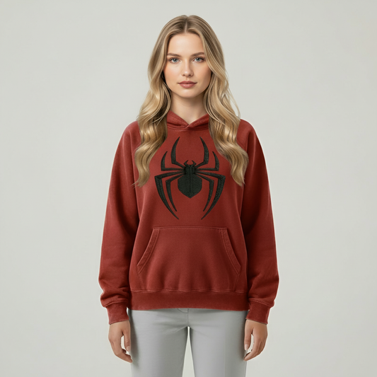 Classic Comic Spider Graphic Printed Hoodie