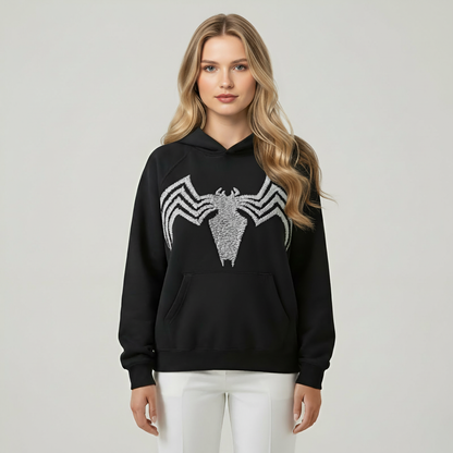 Classic Comic Spider Graphic Printed Hoodie