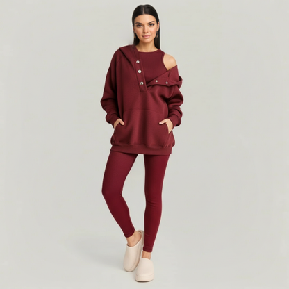 Modern Knit Hoodie And Legging Set