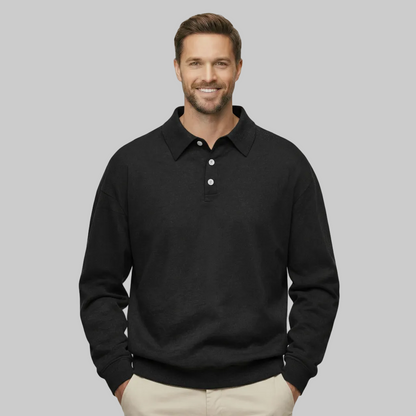 Classic Fit Cashmere Long Sleeve Polo T Shirt