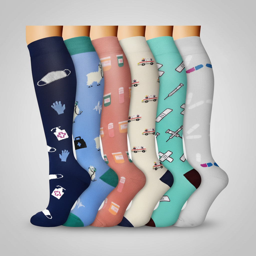 Pack Of 6 Compression Socks For Hiking