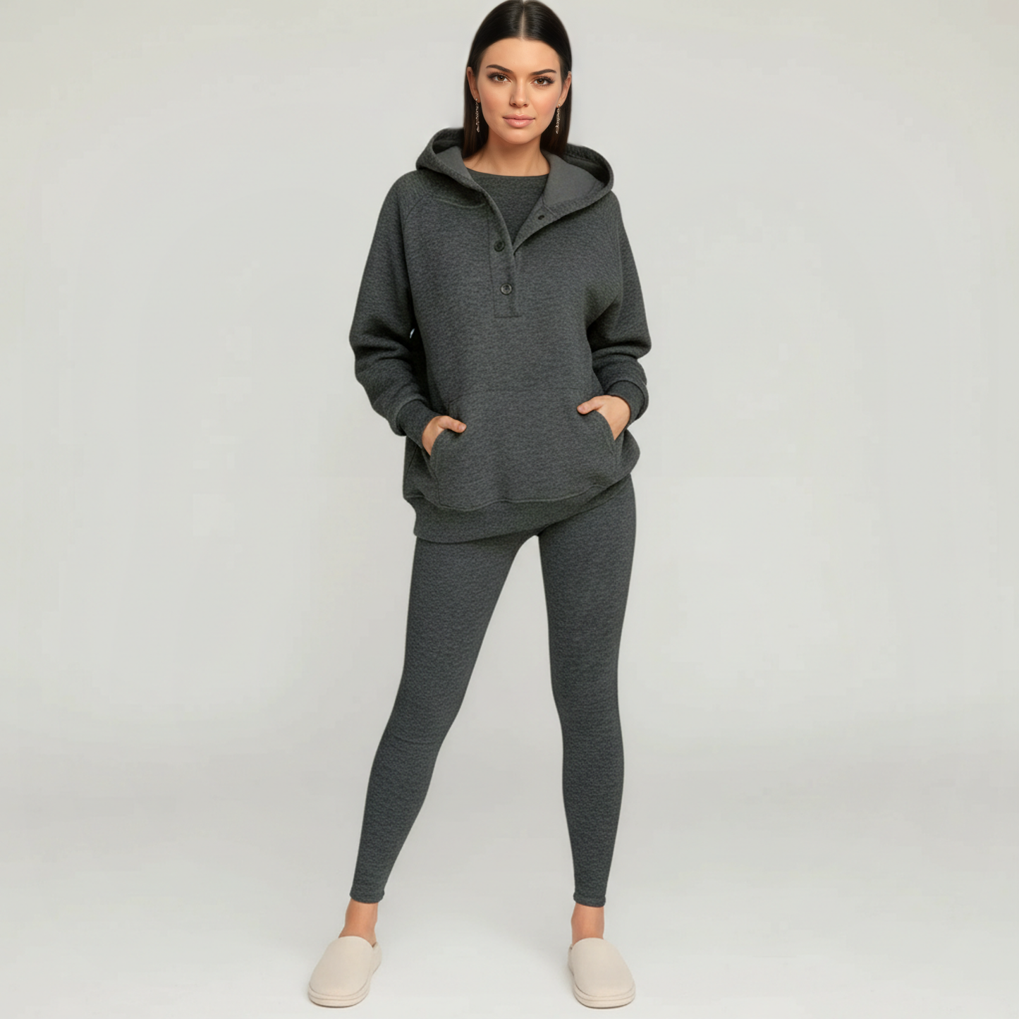 Modern Knit Hoodie And Legging Set