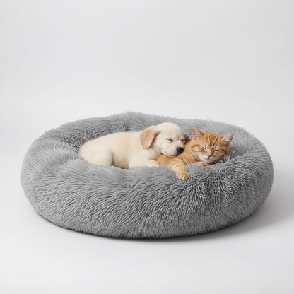 Donut Shaped Plush Pet Bed For Cats And Dogs